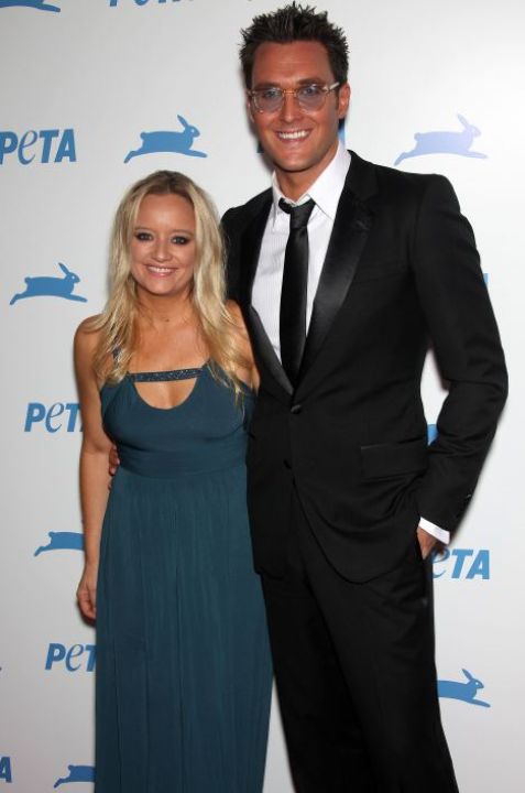 Lucy Davis with her ex-husband, Owain Yeoman.
